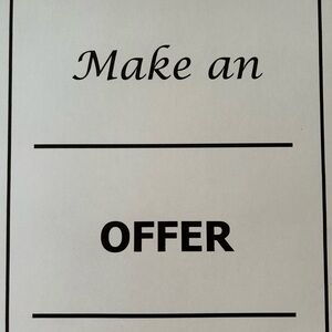 Black and White Offer Sign